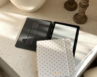 Personalized Polka Dot Kindle Case, Gold Initial Cover with Retro Design for Paperwhite 12th Gen 7" & Kobo Libra Colour