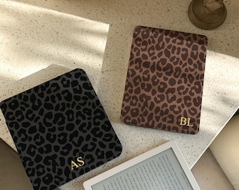 Retro Leopard Kindle Case 2024, Chocolate & Black Clear Cover, Paperwhite 12th 7”, Kindle 6” (2024), Kobo Libra Colorsoft Gift