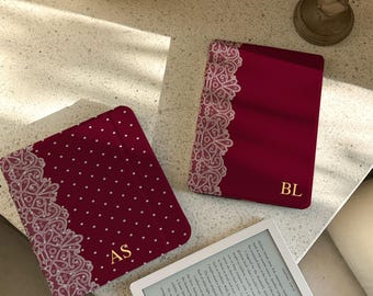 Personalized Lace Kindle Case, Polka Dot E-Reader Cover, Paperwhite 12th 7” 2024, Kindle 6” 2024, Kobo Libra Colour, Book Lover Gift
