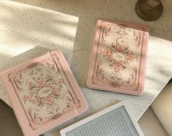 Coquette Bookish Kindle Case, Vintage Rococo Floral E-Reader Cover, Personalized Kindle Paperwhite 11th/12th Gen, Kobo Case, Cozy Reading