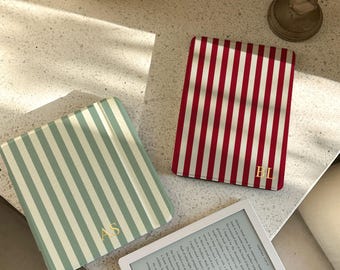 Crimson Stripe Kindle Case 2024, Clear Cover for Paperwhite 12th 7", Kindle 6” (2024), Kobo Libra Colour, Bookish Gift
