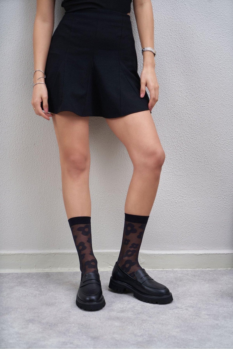 Black Soft Leather Chunky Heel Penny Loafers | Women's Moccasins | Slip On Flats