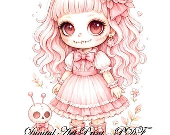 Rosalie – Pastel Goth Doll Art Print