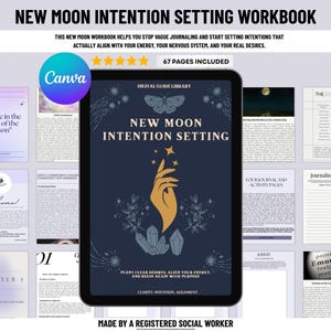 Cuaderno de trabajo para la manifestación de la Luna Nueva (PDF) / Diario para establecer intenciones, guía de rituales, planificador espiritual (descarga digital)