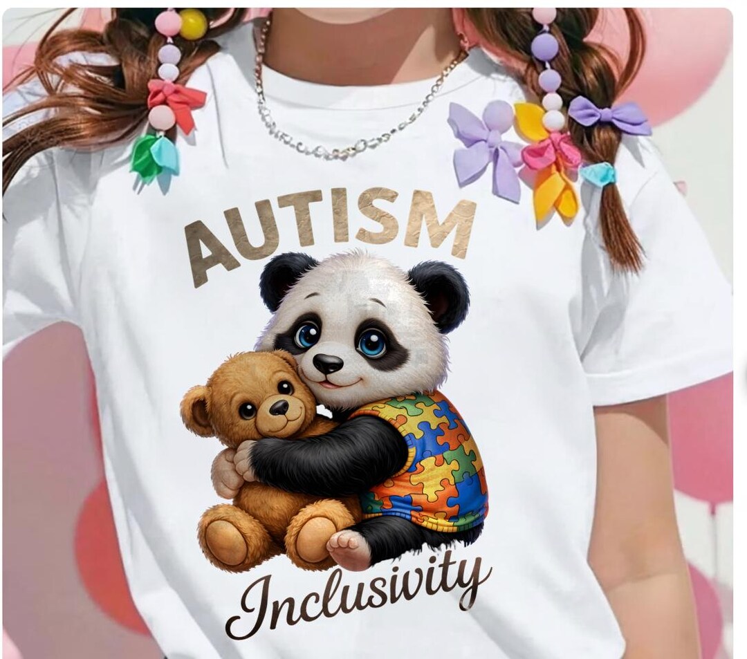 Autism Panda Hugging Teddy Bear, Inclusivity Awareness PNG - Etsy