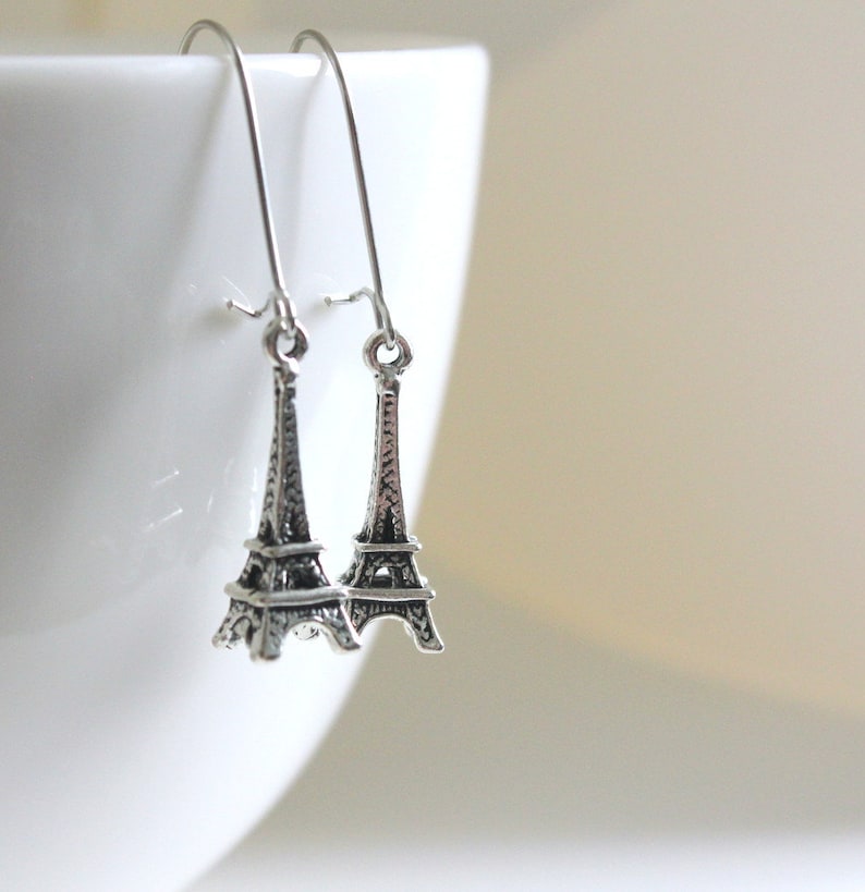 Eiffel Tower Earring, French Earrings, Paris Jewelry, Paris Love, Paris Earrings, Travel Earrings, Travel Gift, French Jewelry, French Gift image 6