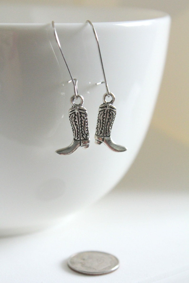 Cowboy Boot Earrings, Country Living Fair, Country Girl Gift, Cowgirl gift, Horse lover, Southwestern jewelry, 4H gift image 5