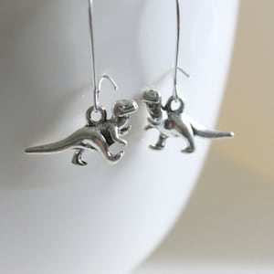 Dinosaur Earring, T Rex Earrings, Geeky Jewelry, Geek Earrings, Tyrannosaurus Rex Jewelry, Dino Earrings,Paleontologist Gift,Silver Dinosaur