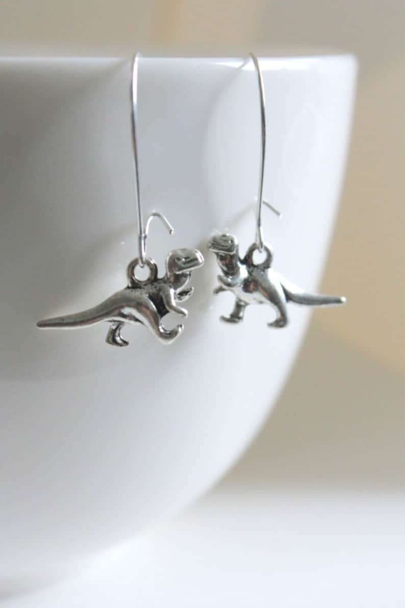 Dinosaur Earring T Rex Earrings Geeky Jewelry Geek Etsy