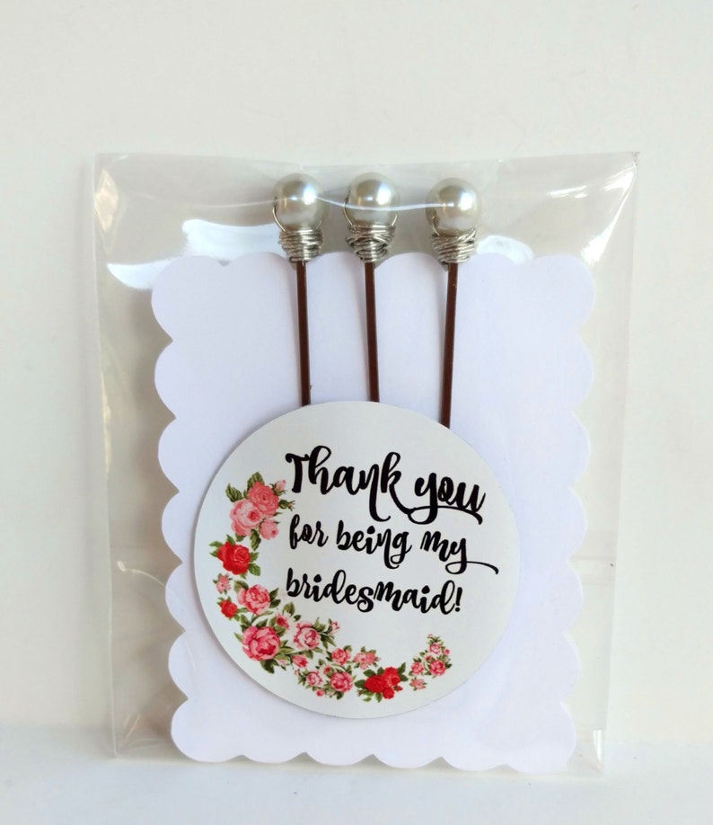 Thank You Gift, Pearl Hairpins, Pearl Barrette, Bridal Hairclip, Bridesmaid Set, Bridal Thank You, Thank You Gift, Thank You Bridesmaid image 2