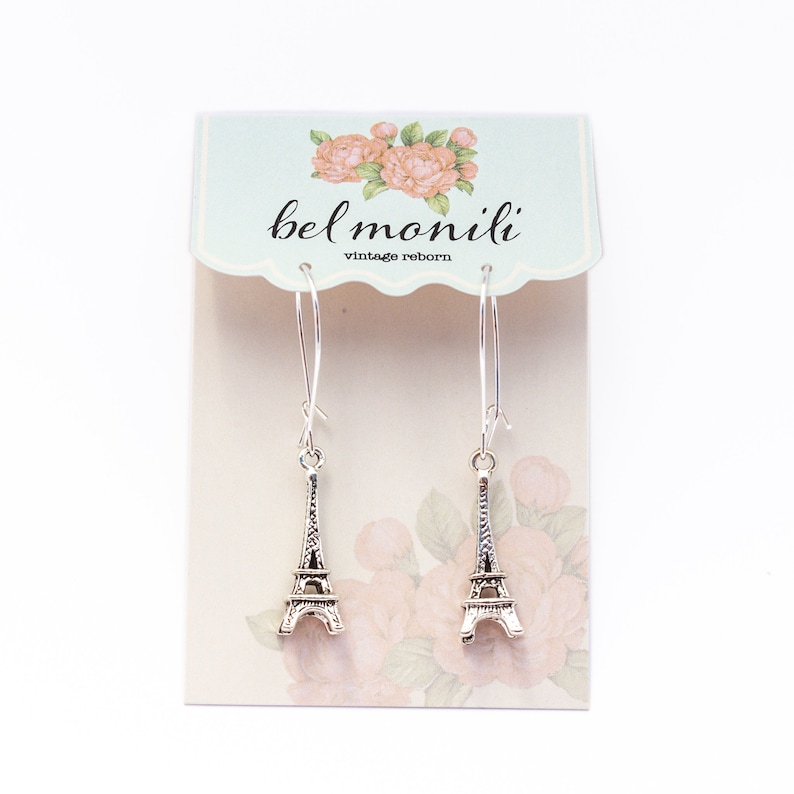 Eiffel Tower Earring, French Earrings, Paris Jewelry, Paris Love, Paris Earrings, Travel Earrings, Travel Gift, French Jewelry, French Gift image 1