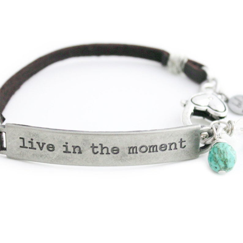 Motivation Jewelry Live in the Moment Inspirational - Etsy
