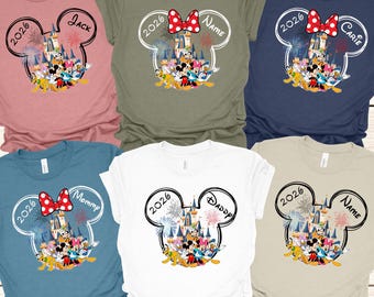 Camiseta personalizada para viajes a Disney, camiseta para viajes familiares a Disney 2026, camiseta para Disneyland, camiseta personalizada para vacaciones familiares en Disney