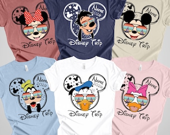 Benutzerdefinierte Disney alle Charaktere Shirt, Disneyland Charaktere Shirt, Disney Trip 2026 Shirt, Disney Trip 2026 T-Shirt, Disneyworld Charaktere Shirt