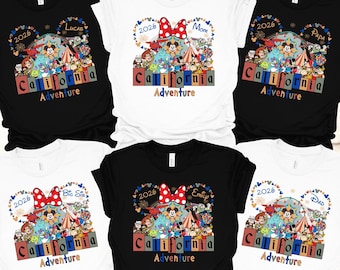 Camiseta familiar a juego de Disney California, camiseta personalizada de Disney California 2026, camiseta personalizada de Minnie y Mickey California, camiseta de California
