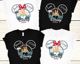 Personalized Disney 2026 Trip Shirt, Custom Disney Family Vacation Shirt, Minnie Mickey Tee, Disney Family Matching Shirt, 2026 Disney Trip