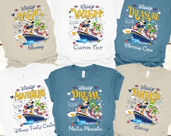 Personalized Disney Ships Shirt, Disney Cruise Matching Group Shirt, Disney 2026 Family Cruise Shirt, Disney Magic Shirt, Disney Wish Cruise
