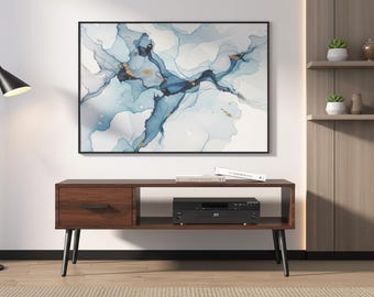 Mid Century Modern Walnut Coffee Table, Storage Drawer & Pine Legs