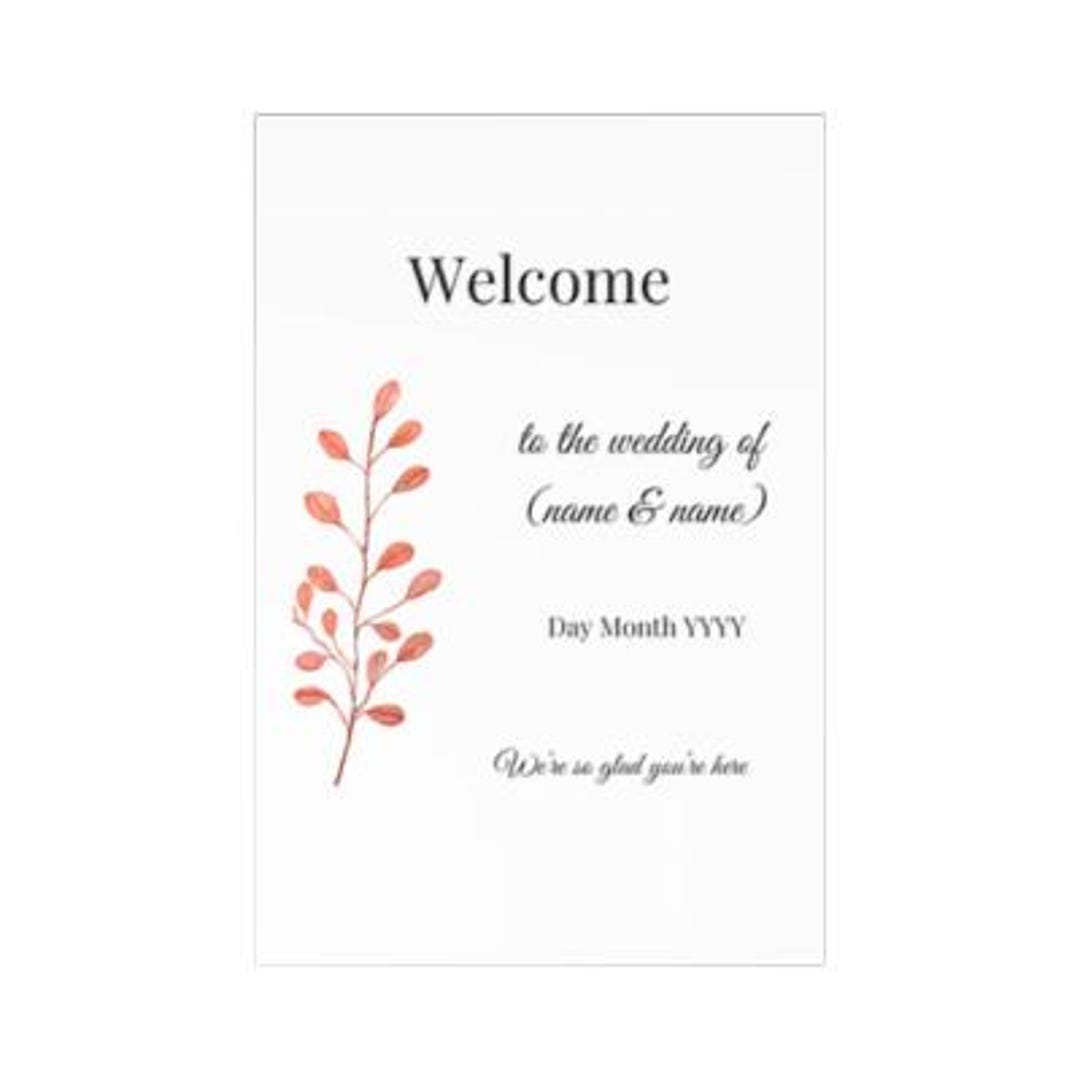 Editable Wedding Welcome Sign | Printable Welcome Sign | Canva Template ...