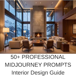 Interior Design AI Prompts for Midjourney | Luxury Home Decor, Architecture & Real Estate Mockups | Digital Download PDF Guide