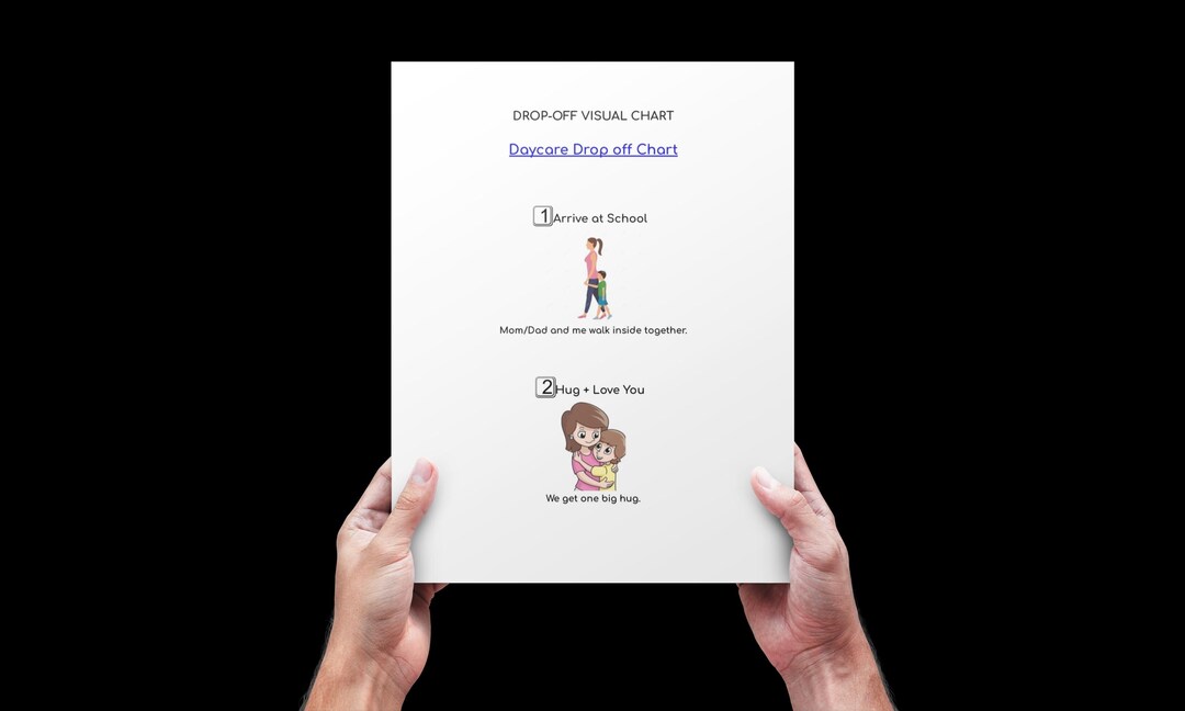 Drop Off Routine Visual Schedule Morning Drop-off Routine Chart | Separation Anxiety Visual Aid (instant ...