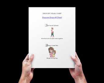 Morning Drop-Off Routine Chart | Separation Anxiety Visual Aid (Instant Download)