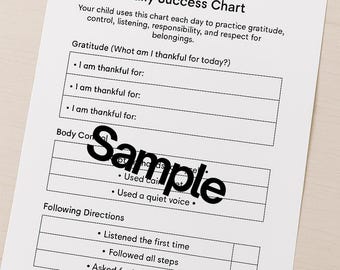 Kids Gratitude & Behavior Chart | ADHD Visual Aid (Instant Download)