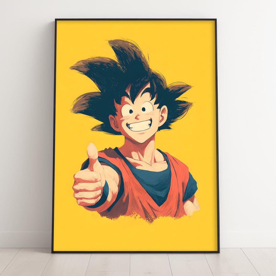 Son Goku Poster, Dragon Ball Z Art Print, Anime Wall Decor, Manga ...