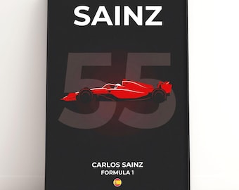 Ferrari F1 de Carlos Sainz | Impression artistique Smooth Operator | Cadeau pour fan de Formule 1 | Décoration murale de course | Impression de sport automobile | Téléchargement numérique