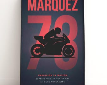 Affiche MotoGP d'Alex Marquez | #73 Art de course minimaliste | Cadeau pour fan de moto | Décoration murale pour sport automobile | Téléchargement numérique