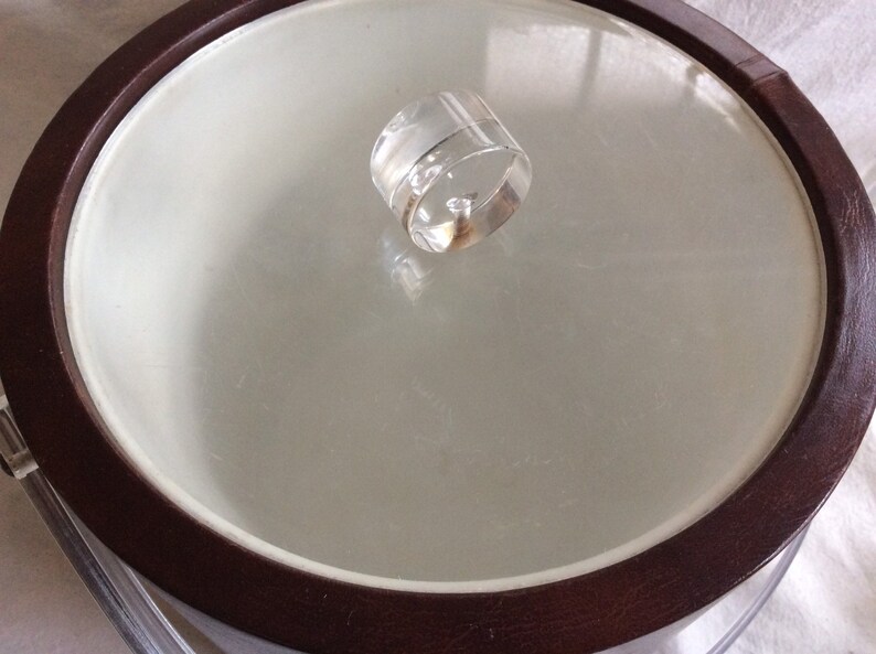 Vintage Retro Brown Leather Vinyl Ice Bucket Barware by Sigma Etsy