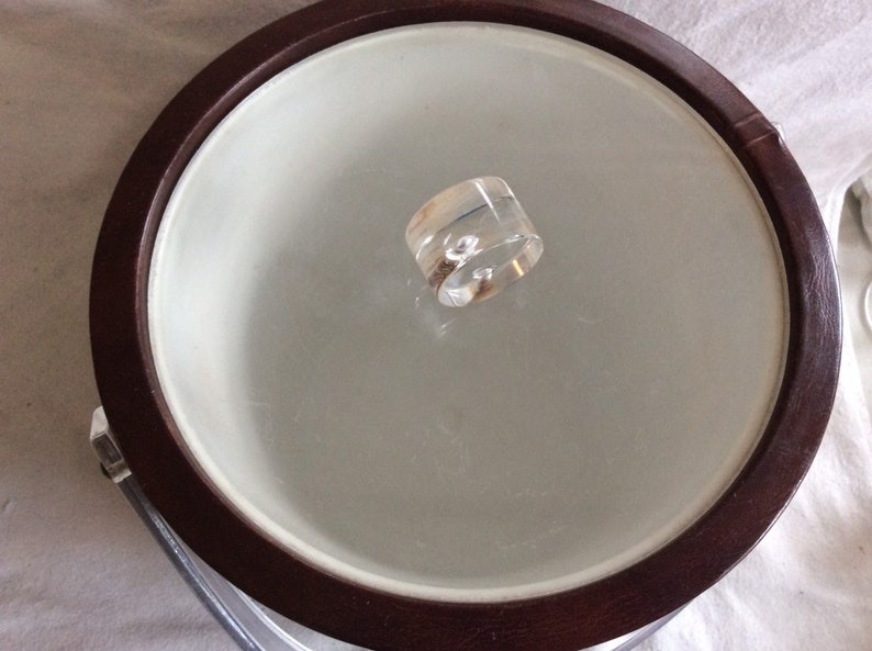 Vintage Retro Brown Leather Vinyl Ice Bucket Barware by Sigma Etsy