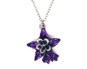 Five Columbine Flowers Choker Handmade Jade Necklace Five Columbine Flowers Choker Handmade Jade Necklace