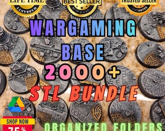 2000+ Wargaming Base STL Bundle – Round, Square & Scenic Bases for 3D Printing