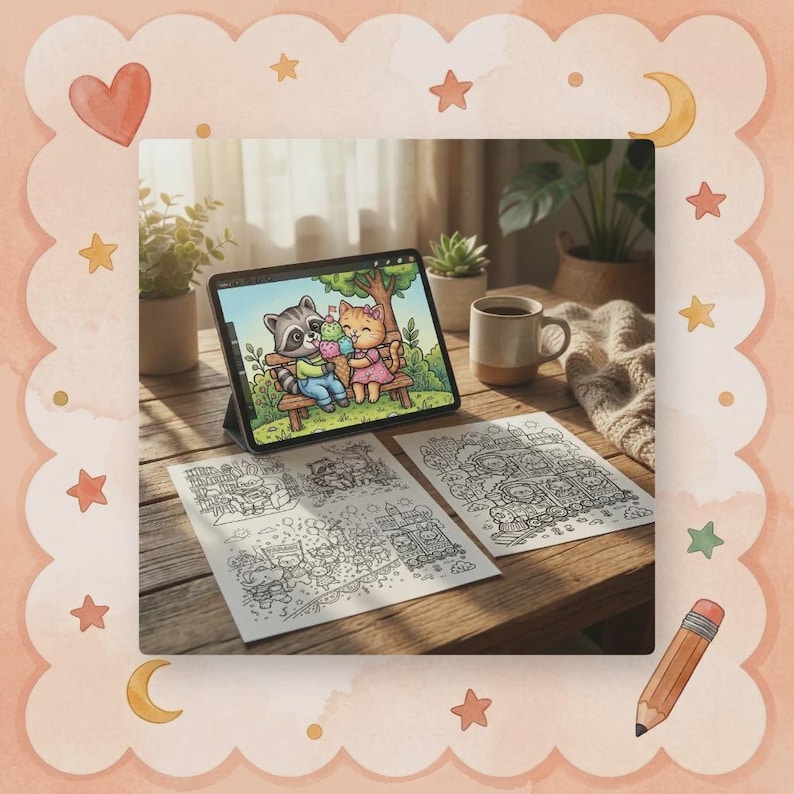 Kawaii Animal Coloring Book: Cozy Friends, Bold Easy Pages (PDF + PNG Download) image 10