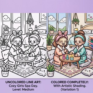 Clean line art digital coloring page showing a girl reading a book wrapped in a comfortable blanket, designed with bold and easy outlines.