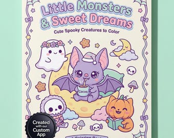 Kawaii Spooky Coloring Book – Pastel Goth Little Monsters (Digital Download)