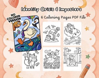 Mental Health Coloring Book Identity Crisis PDF Digital Download Printable Coloring Pages Stress Relief