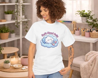 Soft Mood Only Cloud T-Shirt – Kawaii Sleepy Cloud Cozy Tee