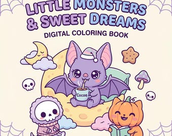 Pastel Goth Coloring Book | Kawaii Little Monsters PDF Download