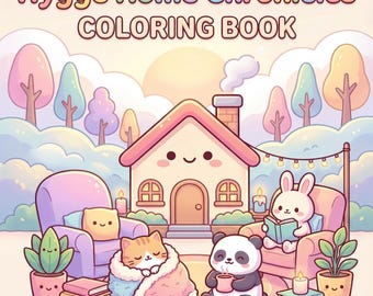 Libro de Colorear Hygge PDF Descarga Digital - Hygge Home Chronicles, 50 Ilustraciones Hogar Acogedor, Arte Aliviar Estrés