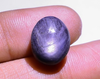 Cabujón de zafiro estrella morado natural, forma ovalada, piedra preciosa suelta para hacer anillos, colgantes y joyas, 10 x 8 x 6 mm