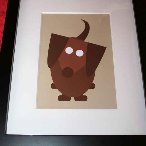 Brown Red Dachshund Doxie Framed Dog Print
