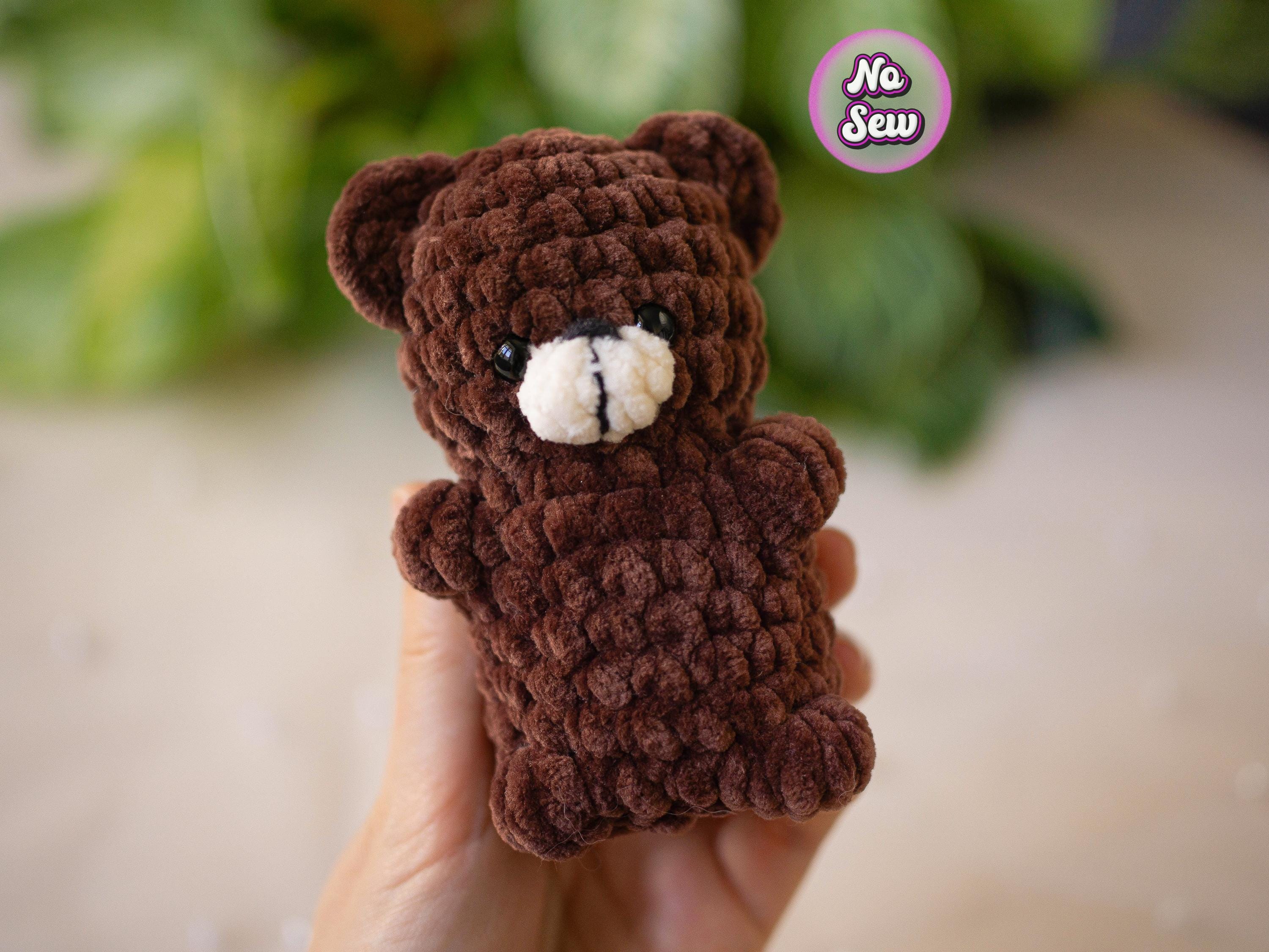 No Sew Teddy Bear Crochet Pattern PDF, Mini Plush Bear, Chubby ...