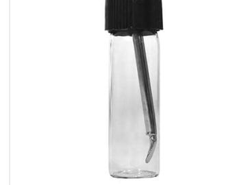 Mini Glass Spice Dispenser Jar with internal scoop (2pk)-black