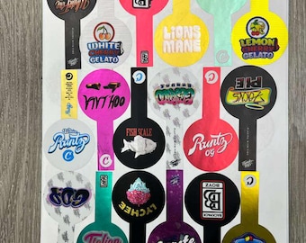 Strain Etikett Aufkleber für 53 mm 2 oz Gläser - 2 Zoll Durchmesser