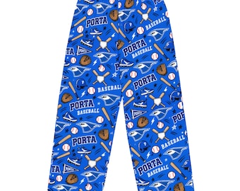 All-over print unisex wide-leg pants-PORTA BASEBALL