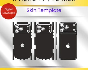 Plantilla de diseño para iPhone 17 Pro Max: archivo de corte de vinilo envolvente (SVG, DXF, EPS, AI) (descarga digital)
