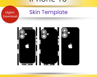 Plantilla de diseño para iPhone 16: archivo SVG de corte completo (descarga digital)