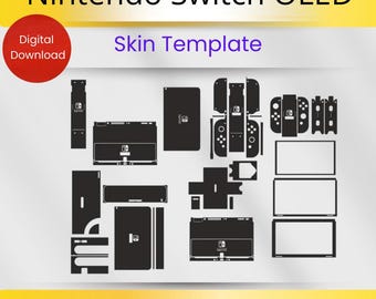 Plantilla de corte de carcasa OLED para Nintendo Switch (Svg, DXF, AI, CDR) / Archivos de vinilo para Joy-Con y Dock para Cricut / Descarga instantánea